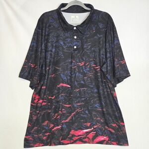 Obnoxious Golf The Lava Short Sleeve Performance Golf Polo Athletic Fit AOP 2XL
